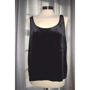 J Crew Black Velvet Tank size Medium